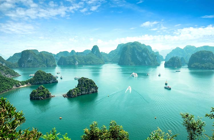 Una foto della baia di Halong